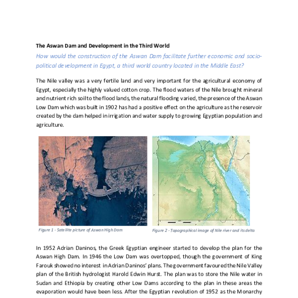 aswan dam case study geography